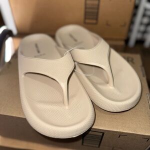 Beige Flip Flops